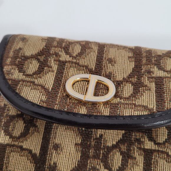 Auth Christian Dior Monogram Trotter Coin Case Brown Small Wallet Compact Retro - Picture 8 of 11
